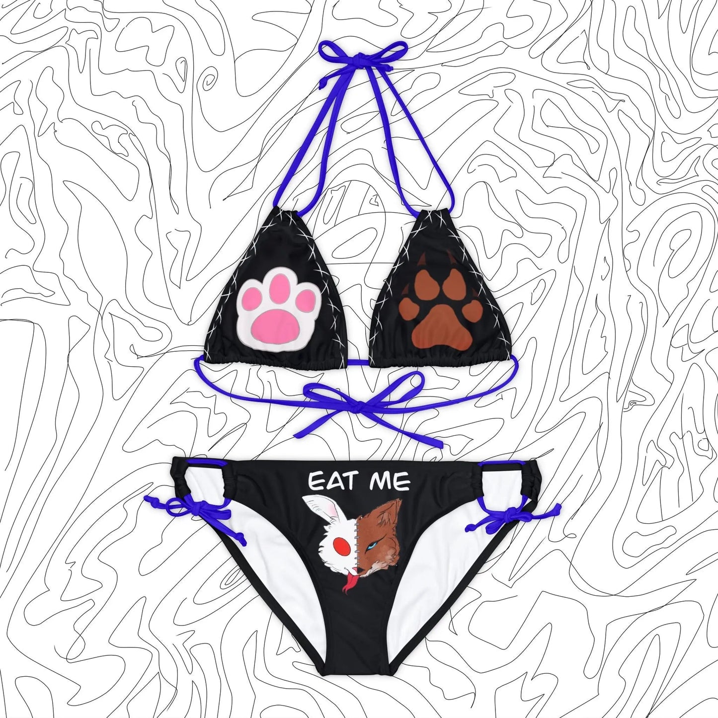 “Eat Me” Bikini Set (Black) - ÜNDR 🐰|🦊