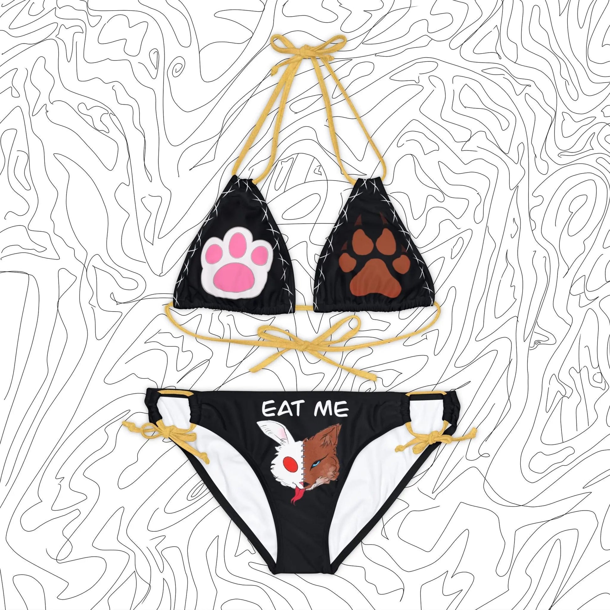 “Eat Me” Bikini Set (Black) - ÜNDR 🐰|🦊