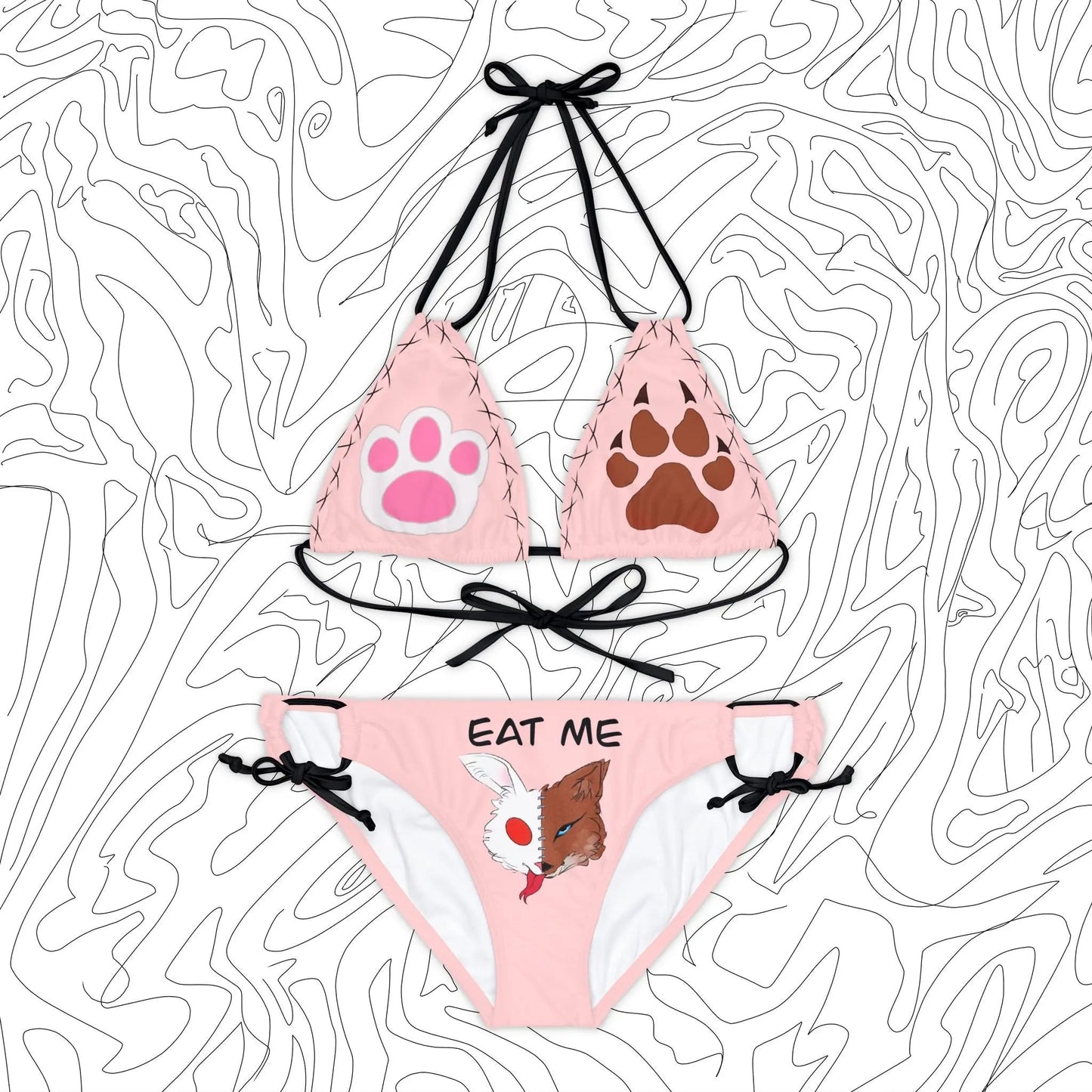 “Eat Me” Bikini Set (Pink) - ÜNDR 🐰|🦊