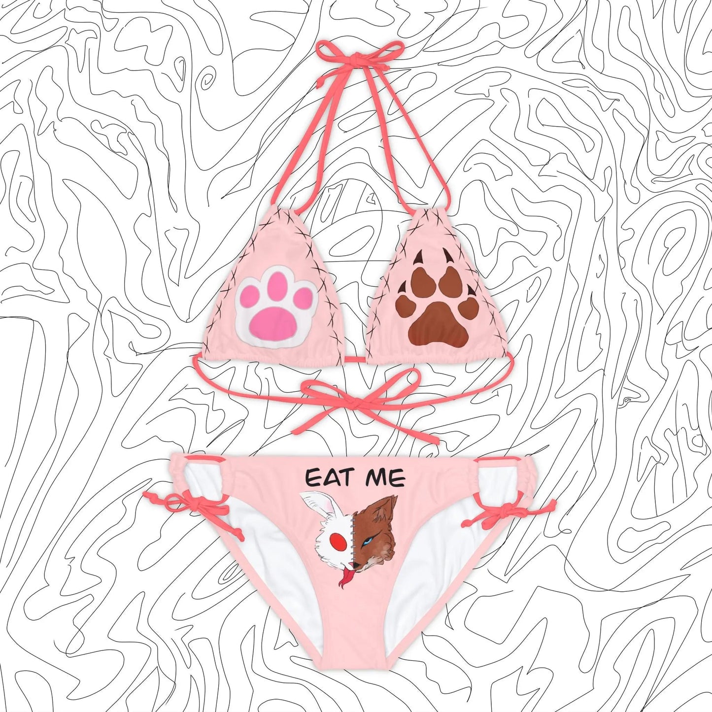 “Eat Me” Bikini Set (Pink) - ÜNDR 🐰|🦊