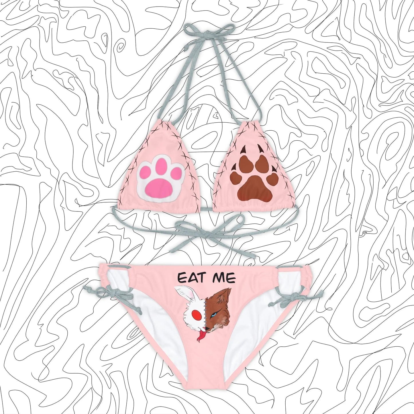 “Eat Me” Bikini Set (Pink) - ÜNDR 🐰|🦊